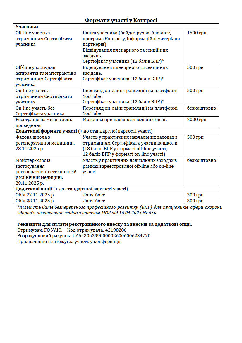 І-й Конгрес з передових регенеративних технологій 