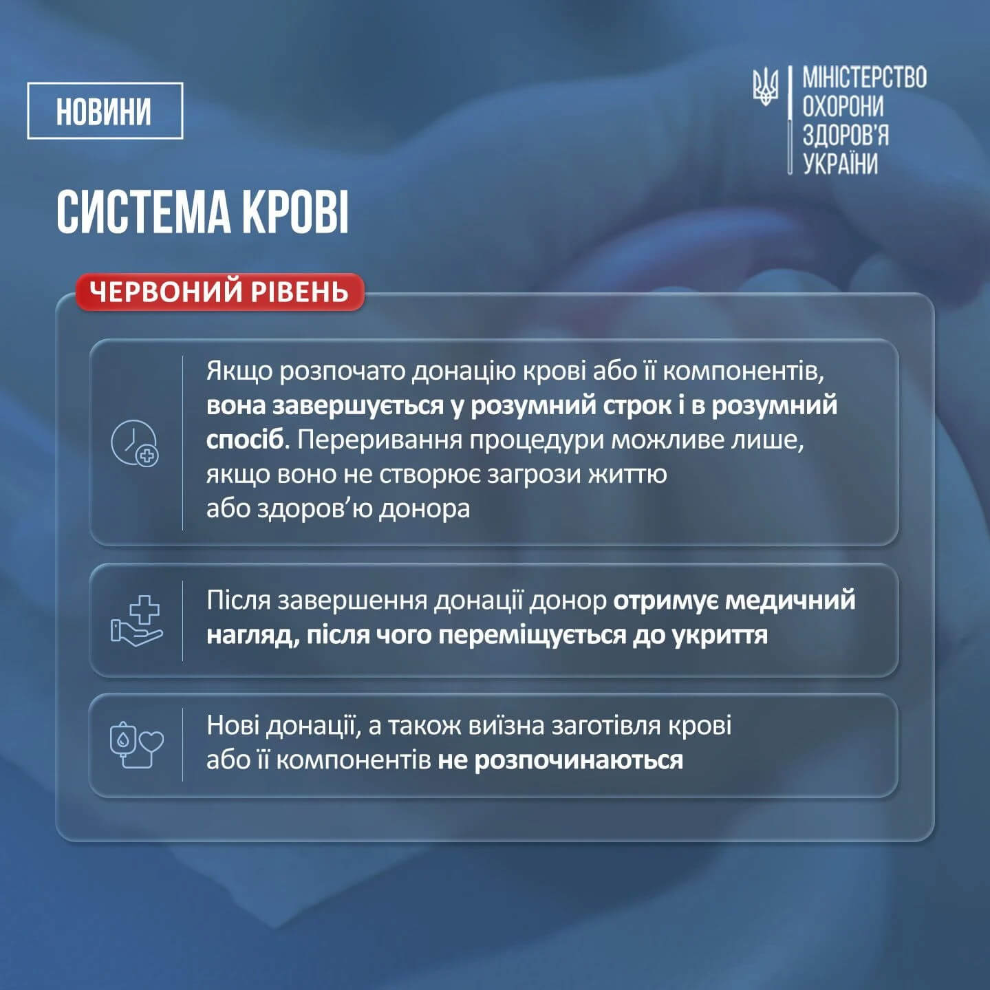 Уряд врегулював роботу медичних закладів під час сигналів повітряної тривоги (ІНФОГРАФІКА)