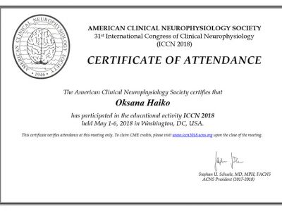 International congress, devoted to clinical neurophysiology